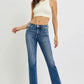 RISEN Full Size Tummy Control Elastic Band Mid Rise Straight Jeans - DAVERRI FASHIONS