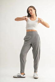 MONO B Flowbarrel High Waist Active Pants | Daverri Fashions