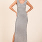 Mittoshop Striped Scoop Neck Sleeveless Maxi Dress - DAVERRI FASHIONS