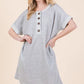 BOMBOM Casual Contrast Trim Henley Dress