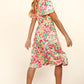 Haptics Tiered Floral Midi Dress with Pockets Mid Dresses