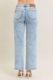 Judy Blue Full Size High Waist Stone Wash Straight Jeans Plus Size | Jeans Daverri Fashions
