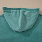 Teal mineral wash baggy hoodie for women with half zip and kangaroo pocket