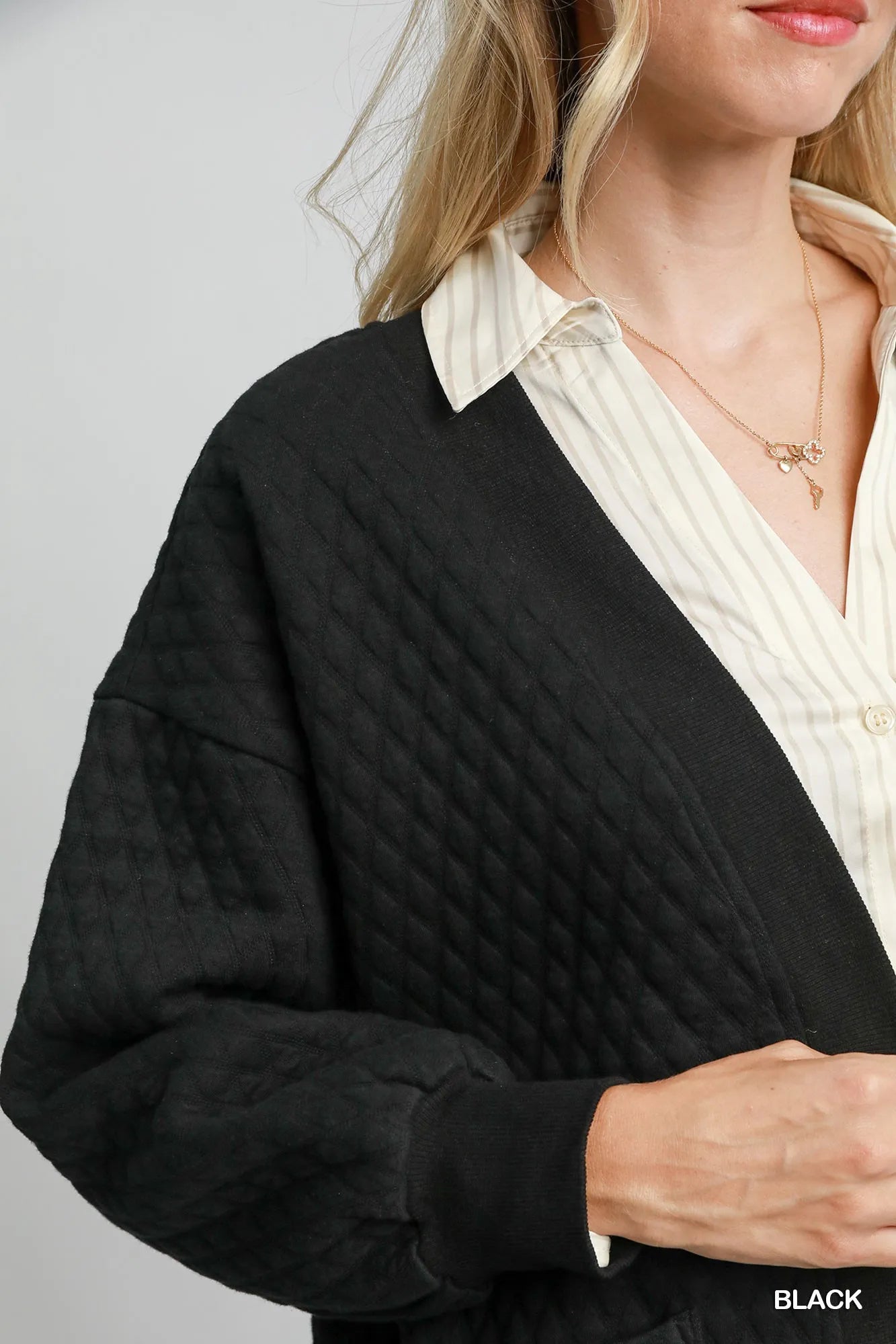 Umgee Button-Up Jacquard Cardigan Cardigans