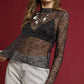 Umgee Nylon Lace Mesh Long Sleeve Top - DAVERRI FASHIONS