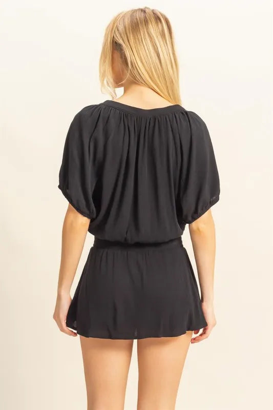 HYFVE Drawstring Hem Short Sleeve Top and Skort Set Skort Sets
