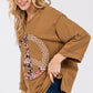 SAGE + FIG Floral Peace Patch Round Neck Top Tops