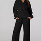 Drop Shoulder Zip Up Jacket and Drawstring Pants Active 2pcs Set - DAVERRI FASHIONS