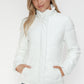 Snobbish Pocketed Zip Up Turtleneck Puffer Jacket White Jackets