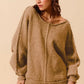 SO ME Loose Fit Exposed Seam Slouchy Boucle Sweater Taupe - DAVERRI FASHIONS