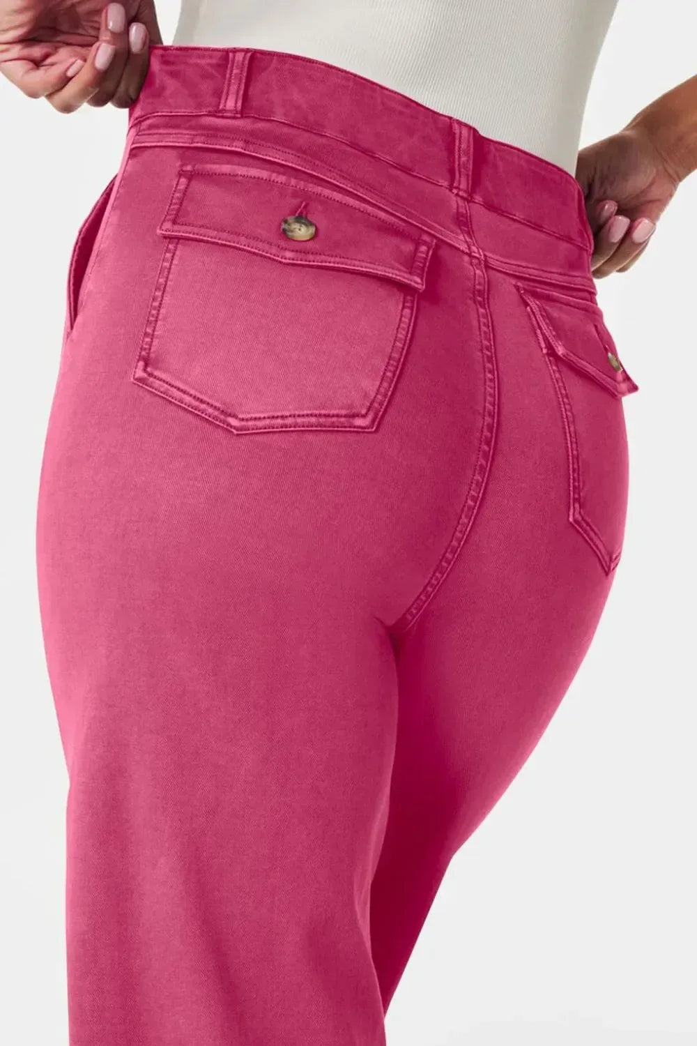 High Waist Jeans with Pockets - DAVERRI FASHIONS