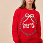 BiBi Christmas Wreath Merry Letter Knit Top - DAVERRI FASHIONS