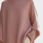 Women’s oversized blush pink batwing sleeve knit sweater