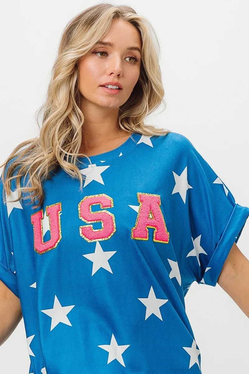 BiBi Fourth Of July Star Knit T-Shirt T-Shirts