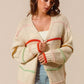 SO ME Loose Fit Multi Stripe Open Front Cardigan - DAVERRI FASHIONS