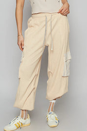 POL Drawstring Lace Pocket Patch Joggers | Joggers Daverri Fashions