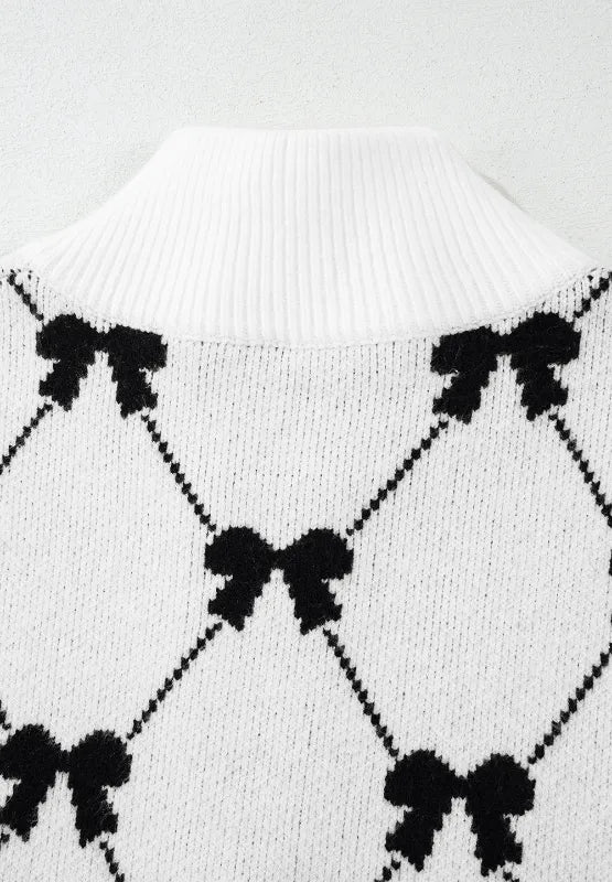 Bow Half Zip Sweater Vest | Sweaters Daverri Fashions
