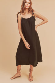 Aemi+Co Midi Cami Dress with Pockets Black