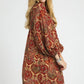 Umgee Boho Mix Paisley Babydoll Dress