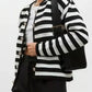 Striped Dropped Shoulder Long Sleeve Cardigan - DAVERRI FASHIONS