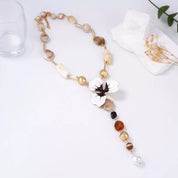 Alloy Dripping Oil Flower Resin Y-Shaped Necklace | Necklaces Daverri Fashions
