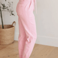 High Rise Pink Denim Joggers Denim Joggers