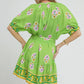 Umgee Floral Print Tie Waist Short Sleeve Dress Mini Dresses