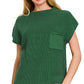 Zenana Mock Neck Short Sleeve Sweater - DAVERRI FASHIONS