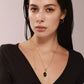 18K Gold-Plated Stainless Steel Necklace with Teardrop Pendant - DAVERRI FASHIONS
