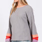 SAGE + FIG Color Block Waffle Knit T-Shirt - DAVERRI FASHIONS