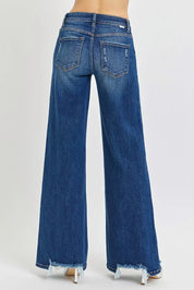 RISEN Full Size Mid Rise Wide Jeans | Jeans Daverri Fashions