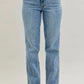 Judy Blue Frayed Hem Cell Phone Pocket Dad Jeans - DAVERRI FASHIONS