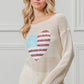 BiBi Sequin American Flag Heart Knit Cover-Up Cover-Ups