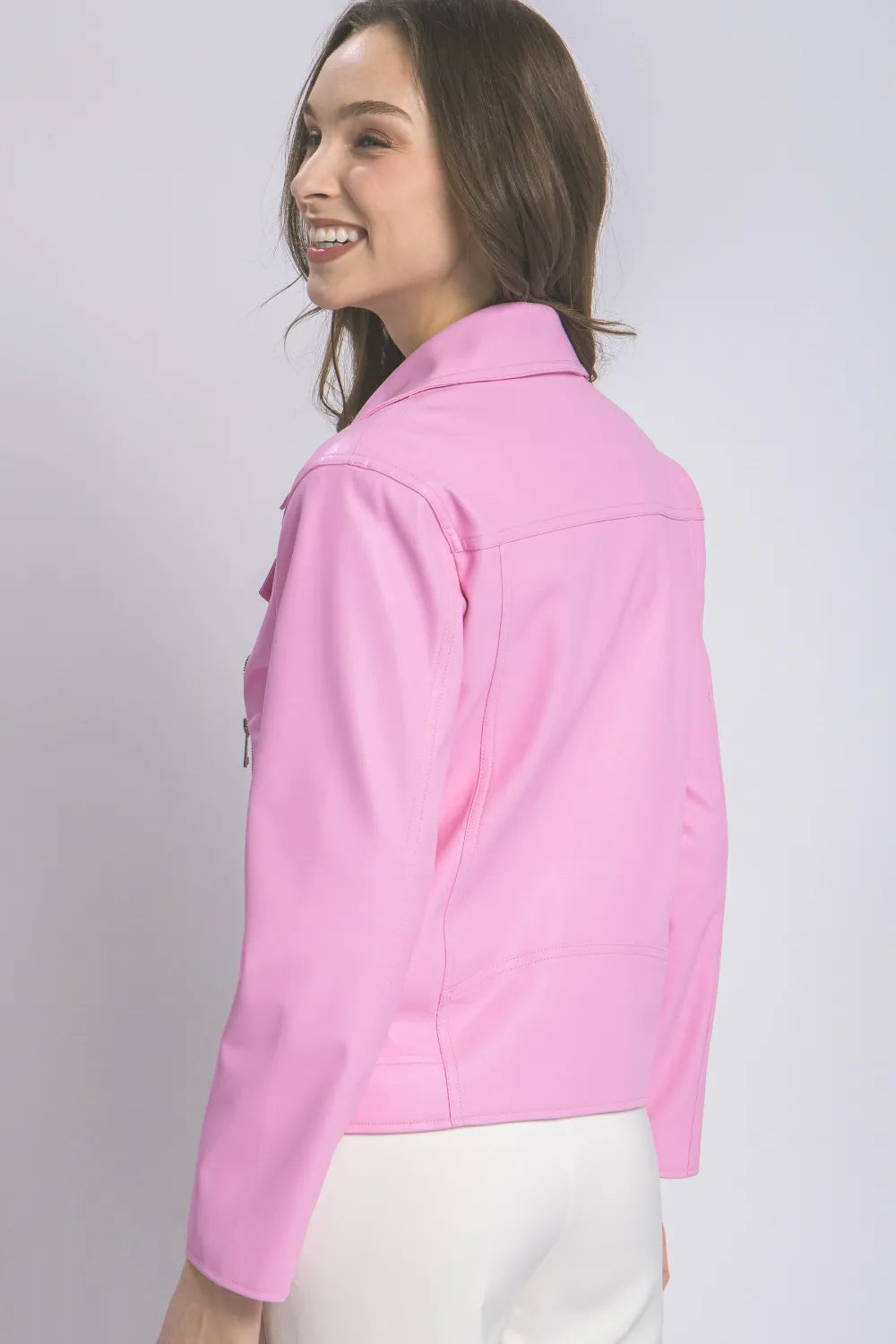 Love Tree Collared Neck Zip Up Jacket Jackets
