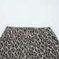 Leopard Straight Loose Leg Raw Hem Jeans - DAVERRI FASHIONS