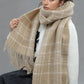 Fringe Plaid Thermal Scarf - DAVERRI FASHIONS