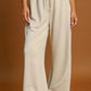 Daverri Fashions Drawstring Wide Leg Pants Beige - DAVERRI FASHIONS