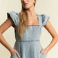Jade By Jane Ruffled Denim Midi Dress - DAVERRI FASHIONS