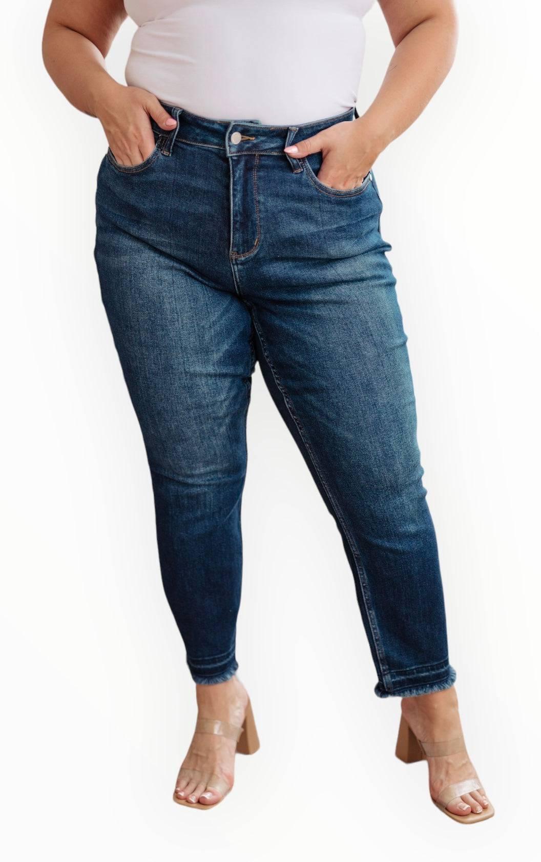 Judy Blue High Rise Release Hem Jeans Jeans