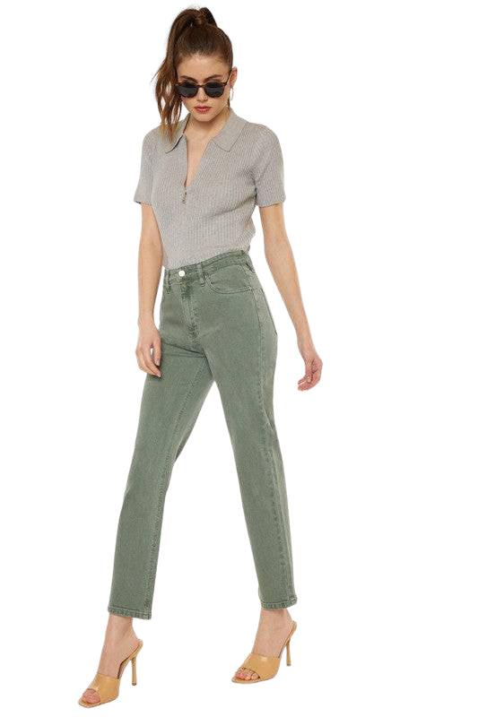 Kancan Olive Ultra High Rise Straight Jeans Jeans