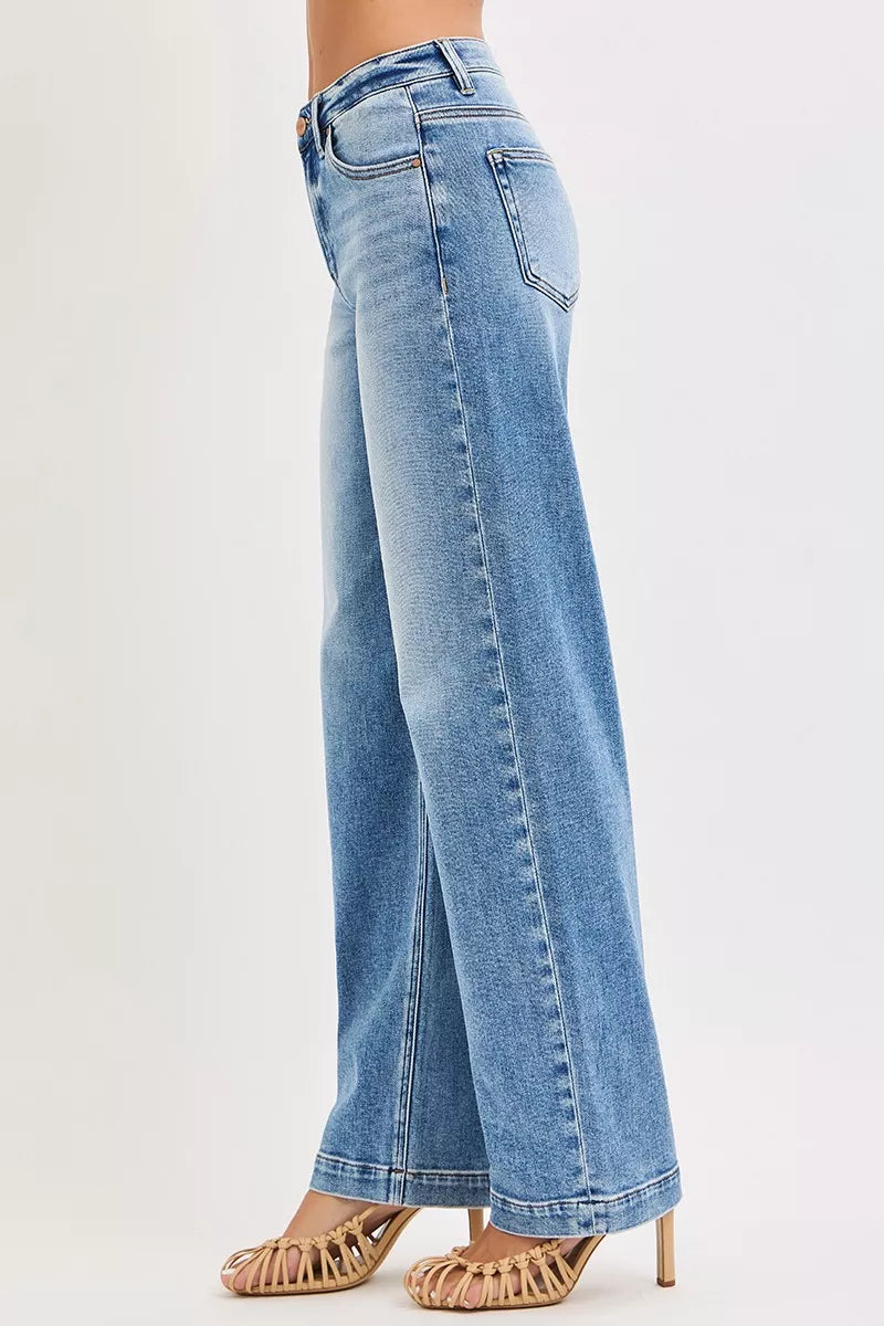 RISEN High Rise Wide Baggy Jeans | Jeans Daverri Fashions