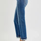 RISEN Mid Rise Ankle Straight Cuffed Jeans - DAVERRI FASHIONS