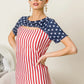 BiBi American Flag Theme Front Cut Out Top Tops
