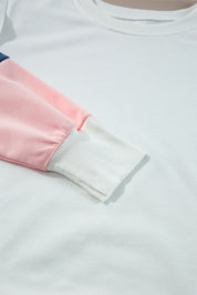 White French Terry Color Block Long Sleeve Top | Sweatshirts Daverri Fashions