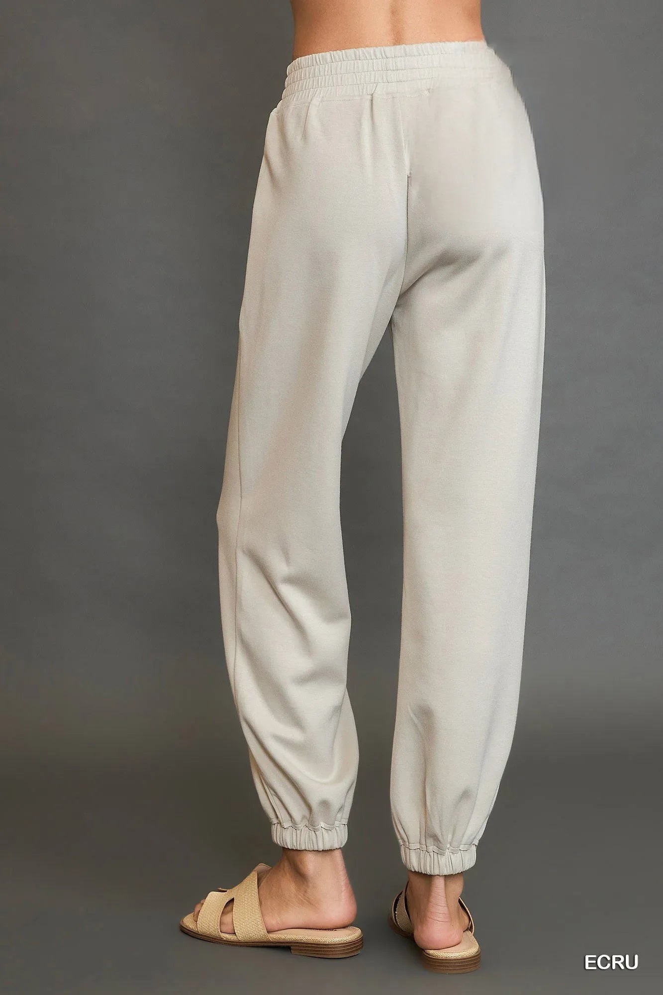 Umgee Drawstring Jogger Pants with Front Seam Detail Joggers