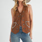 Aemi + Co Heart Rivet Detail Suede Vest Coat