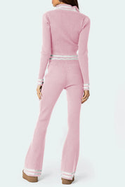 Zip Up Long Sleeve Top and Pants Set | Outfit Sets Daverri Fashions