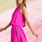 ADORA Halter Neck Smocking Waist Dress