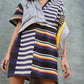 Striped Oversized Half Button Shirt Dress - DAVERRI FASHIONS