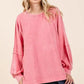 Mittoshop Mineral Wash Raglan Long Sleeve Oversized Top - DAVERRI FASHIONS